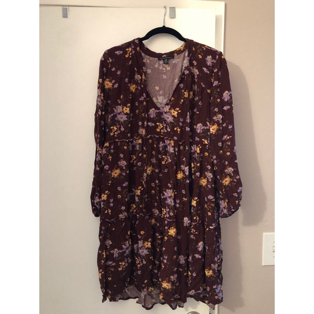 Maroon floral dress